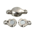 Brass Made Round Magnetic Clasps Stronger Magnetic Closure for Necklace Bracelet and Chain Keep Your Jewelry Secure 10 Sets/lot - size: 11mmX20mm & Rhodium Tone