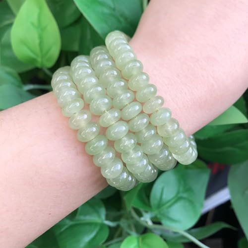 Songxi 5x8mm Natural Green Aventurine Stone Rondelle Beads, 75PCS Spacer Round Loose Abacus Beads for Jewelry Making, for Bracelet Necklace Earrings, Arts and Crafts - color: Green Aventurine