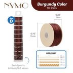 The Beadsmith Nymo Thread – 10-Pack Burgundy Color – Size D, .30mm Diameter, 64 Yard/58.5 Meter Spool – Made of Nylon – Bead Embroidery & Weaving, Off Loom & Loom Work and DIY Craft Projects - size: Size D, 64 Yards, style: Burgundy