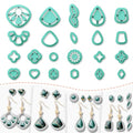 Polymer Clay Cutters - 22 Shapes Gemstone Earrings, Gemstone Polymer Clay Cutters for Jewelry, Earring Making Kit with Storage Box - style: Gem-shaped (22 pcs)