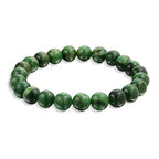 Bling Jewelry Natural Multi Color Semi Precious Gemstone Round Bead 8MM Strand Stackable Stretch Bracelet For Women Men Teen Unisex - color: African Jade