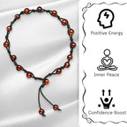 Amazing Gemstone Crystal Anklet Ankle Bracelets for Women - Waterproof Beaded Healing Crystal Anklets, Plus Size Chakra Gemstone Bead Anklet - color: Red Tiger Eye, style: Hand Knotted