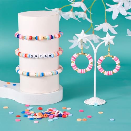 Beadthoven 2820pcs/Box Clay Beads Kit 6mm Vinyl Flat Heshi Bracelet Making Beads Gradient Color Handmade Polymer Clay Preppy Beads for Friendship Bracelet Necklace Jewelry Making DIY Craft Supplies - color: Gradient Color