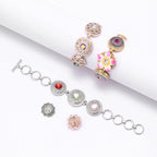 10PCs Mixed Style Rhinestones Snaps Jewelry Charms Buttons 18/20mm for Interchangeable Snaps Jewelry Making Women DIY Button Bracelets Necklaces Rings Brooch Accessories (White) - color: White