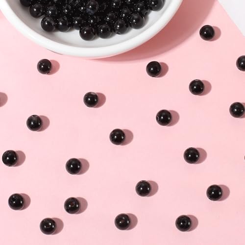 1 Box 6MM 120PCS Natural Black Onyx Agate Gemstone Beads with Holes Round Stone Crystal Energy Power Polished Smooth Spacer Bead for Jewelry Making Bracelets Necklaces DIY Craft Supply