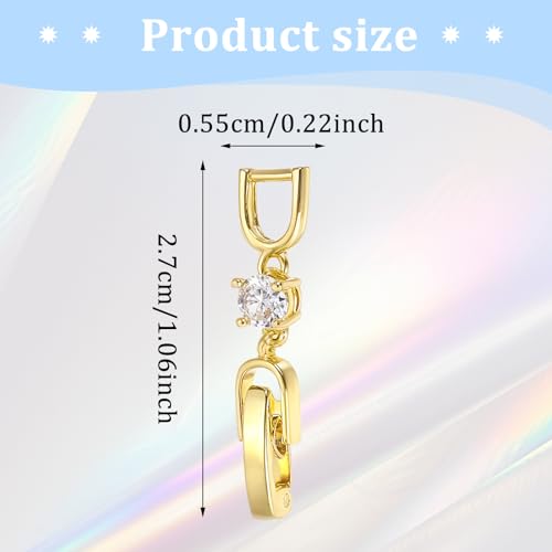 Mabor 4Pcs Gold Necklace Extender Brass Necklace Extensions Zircon Foldover Extension Jewelry Clasps for Bracelet Anklet Fold Over Bracelet Extender Clasp for DIY Crafts