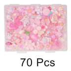 70 Pcs Resin Charms Slime Pink Charms Cute Embellishments Bulk Mixed Ornament Decorations Accessories