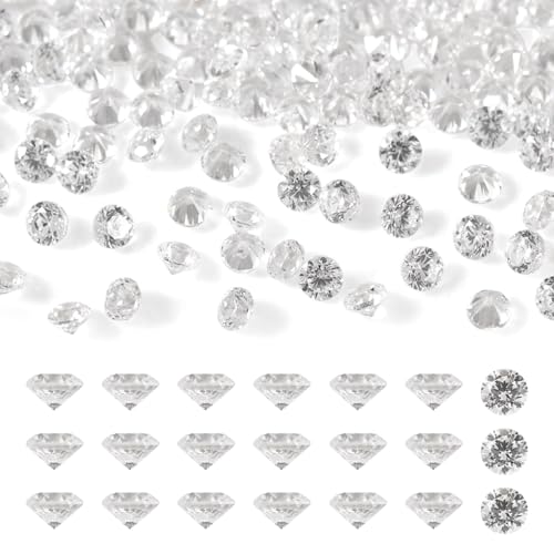 FASHEWELRY 500Pcs 1mm Cubic Zirconia Cabochons Tiny Rhinestone Clear Pointed Back Faceted Crystal Diamante for Nail Art Craft Replacing Jewelry Grade AAA - color: Clear, size: 1mm