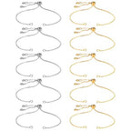 Sureio 10 Pieces Adjustable Slider Bracelet for Jewelry Making Bracelet Chains for DIY Jewelry Making Findings Extender Chains with Rhinestones Ends for Women (Silver and Gold) - color: Silver and Gold