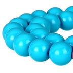 RUBYCA Round Opaque Painted Druk Czech Glass Beads Bulk Jewelry Making Supplies, Strand, Blue, 4mm - color: Blue, size: 4mm
