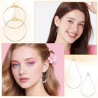 200 Pcs Earring Making Kit with Beading Hoop Earring Finding Component Accessories Earrings Hoops for Jewelry Making Open Back Bezel Pendants Geometric Hollow Frame Pendant for DIY Crafts Supplies