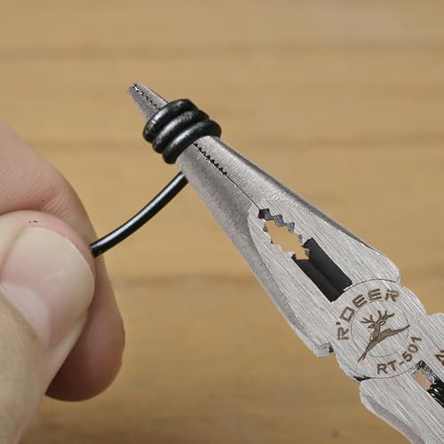 Rongon Small Needle Nose Pliers, 5” Long Nose Plier for Wire Bending, 2 Pack High Carbon Steel Serrated Jaw Pliers for Electronics & Jewelry, Stainless Steel Craft Tools with Non-Slip Grips(2Pcs) - size: 2Pcs