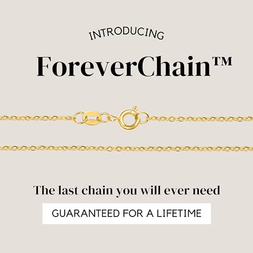 KISPER 24k Gold Cable Link Chain Necklace – Thin, Dainty, Gold Plated Stainless Steel Jewelry for Women & Men with Spring Ring Clasp
