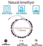 LPBeads Beaded Bracelets for Women Energy Gemstone Charm Jewelry Adjustable Bracelet Gifts for Mom, Daughter, Wife, Friends, Bestie - color: Amethyst