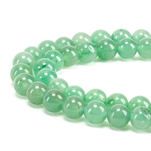 Cherry Tree Collection | 100PCS Gemstone Round Beads for Jewelry Making | Includes Storage Box, Elastic String, and Needles - color: green aventurine, size: 6mm