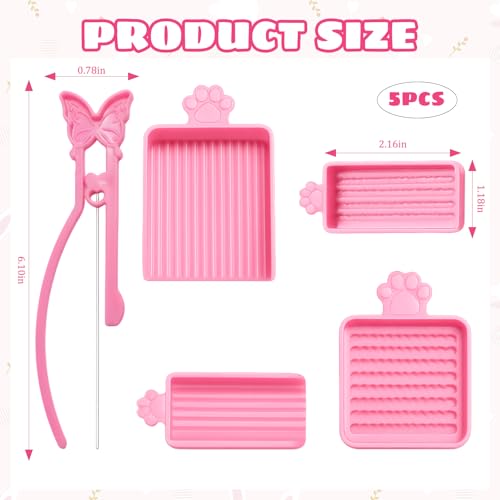 Dovbuqu 5 PCS Bead Tools, Pink Fuse Bead Accessories Set, Precision Bead Tweezers and Shovel for Complex Designs, Efficient 2.6mm Fuse Beads Organization and Placement Tools for Adult Crafters