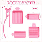 Dovbuqu 5 PCS Bead Tools, Pink Fuse Bead Accessories Set, Precision Bead Tweezers and Shovel for Complex Designs, Efficient 2.6mm Fuse Beads Organization and Placement Tools for Adult Crafters