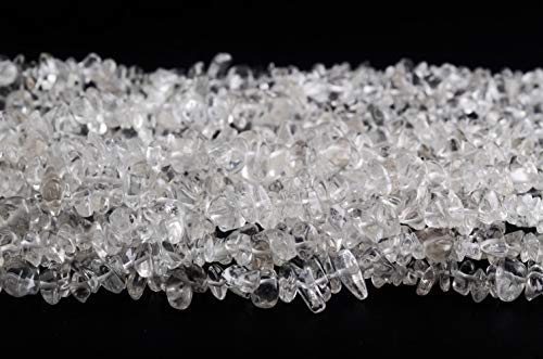 Natural Chip Stone Beads Crystal Quartz 5-8mm About 400 Pieces Irregular Gemstones Healing Crystal Loose Rocks Bead Hole Drilled DIY for Bracelet Jewelry Making Crafting (5-8mm, Clear Crystal Quartz) - color: Clear Crystal Quartz