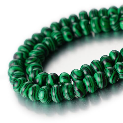 5x8mm Beads Rondelle Spacer Loose Beads for Jewelry Making DIY Crafts Design Handcraft Making 1 Strand 15.5"(Green Malachite) - color: Green Malachite