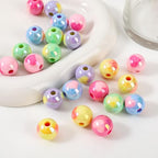 15Pcs Acrylic Beads Round 16mm UV Fruit Print Fit for DIY Jewelry Bracelet Necklace Keychain Beadable Pens Mobile Phone Chain Making Cute (Heart Mixed Color) - color: Heart Mixed Color