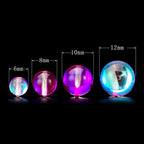 RUBYCA Round Moonstone Crystal Glass Beads Aura Iridescent for Jewelry Making (1 Strand, 6mm, Pink) - color: Fuchsia, size: 6mm