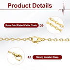 HARFINGTON 20 Pack 18 Inch Necklace Chains Bulk 2.5mm Gold Plated Cable Chains with Lobster Clasps for Jewelry Making - color: Gold, size: 18 Inch x 2.5mm