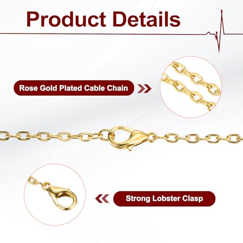 HARFINGTON 20 Pack 18 Inch Necklace Chains Bulk 2.5mm Gold Plated Cable Chains with Lobster Clasps for Jewelry Making - color: Gold, size: 18 Inch x 2.5mm