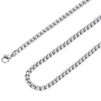 Square Rolo Chain Necklace Stainless Steel Round Box Necklace for Men Women/2mm-7mm/16Inch-36Inch - color: Stainless Steel-Silver, size: 28 Inches, style: 2 mm width