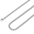 Square Rolo Chain Necklace Stainless Steel Round Box Necklace for Men Women/2mm-7mm/16Inch-36Inch - color: Stainless Steel-Silver, size: 28 Inches, style: 2 mm width