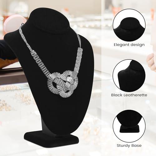 Novel Box Black Velvet Bust Stand Jewelry Necklace Display 6.5x4x10 Inches - Freestanding Travel Necklace Holder Stand - Necklace Mannequin Organizer Stands - Necklace Displays Medium - color: Black Velvet, size: Medium