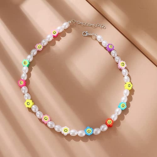 200 PCS Colorful Sun Flowers Beads 10mm Mixed Polymer Clay Smiley Face Beads for DIY Bracelet Necklace Earrings - color: Clay Sunflowers
