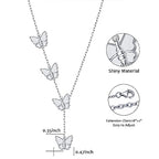 Long Necklace Sterling Silver Larait Bar Y Lariat Long Chain Drop Adjustable Necklace Gift for Her, 30" - style: Long Butterfly Necklace