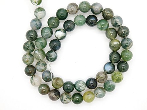 Gemstone Beads for Jewelry Making, Sold per Bag 5 Strands Inside, Moss Agate 4mm - color: Moss Agate, size: 4mm