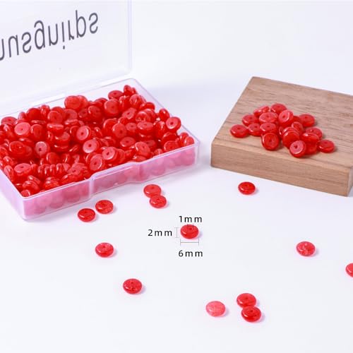 Natural Red Agate Disk Stone Spacer Beads 6x2mm 38cm/str Flat Rondelle Loose Semi Gemstone Caps for Making Bracelets Necklace - color: Red Agate