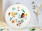 Bonroy 4 Sets Embroidery Set for Beginners, Art Craft, Easy Sewing, Includes Embroidery Clothing, Pattern, Embroidery Hoop, Instruction Manual, Colorful Thread Needles Set (6 Pieces) - color: Bird