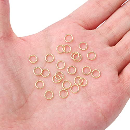 BEADIA 14K Gold Plated Jump Rings Non Tarnish 6mm 400pcs for Jewelry Making Findings - color: 14K Gold, size: 0.7x6mm