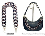 AUMEY Leopard Print Resin Chain Purse Strap, Decorative Bag Handle Replacement - color: 01- Leopard Print