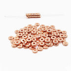 INSPIRELLE 100pcs Heishi Beads 6mm Long-Lasting Disc Brass Rondelle Spacer Beads Rose Gold Plated Flat Round Shape Jewelry Metal Spacers for Bracelet Necklace Jewelry Making - color: Rose Gold, size: 6mm