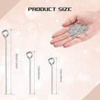 Junkin 1400 Pcs Eye Pins Mix Jewelry Findings 0.63 * 0.79 * 1.18 in Open Eye Head Pins Findings for Jewelry Making DIY Necklace Bracelets (Silver) - color: Silver