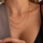 Gold Layered Necklaces for Women, 14K Gold Plated Dainty Gold Chain Choker Necklace Stack, Herringbone Gold Necklaces Set - color: gold-3-Satellite