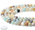 Natural Stone Beads 100pcs 8mm Amazonite Polish Round Stone Beading Loose DIY Smooth Beads for Bracelet Necklace Earrings Making - color: Amazonite, size: 100pcs