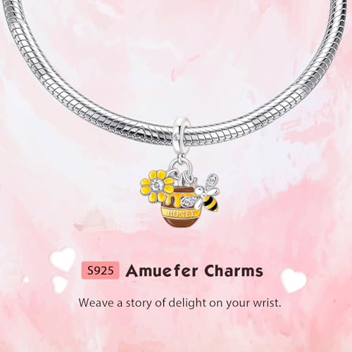 S925 Bead Dangle Charms for Bracelets Necklaces, Compatible with Pandora, Jewelry Making - style: Honey Pot Charm