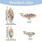 BENECREAT Abalone Shell Charms, Paua Shell Pendant Shell Charms for Jewelry Making - color: Wave Oval