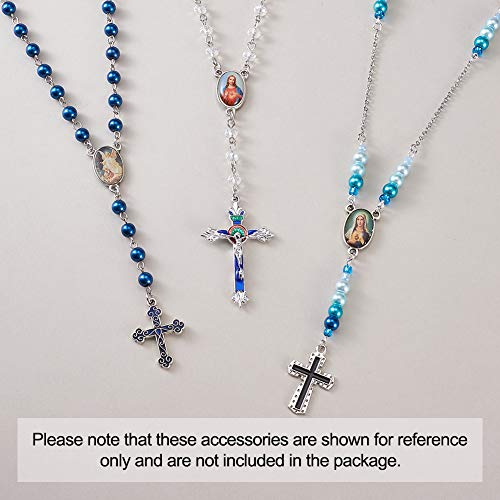 FASHEWELRY 6 Sets Tibetan Style Alloy Oval Bezel Pendant Trays with Glass Cabochons 3 Loops Base Connector Settings for DIY Jewelry Making - color: 25x18mm-6 Sets