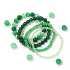 Vinswet 4pcs Beaded Bracelets for Women,Natural Healing Crystal Gemstones Bracelet,Anxiety Stress Relief Bracelet Handmade purple Jewelry Gifts for Women - color: Light green cat eyes&Dark green cat eyes&Green jade