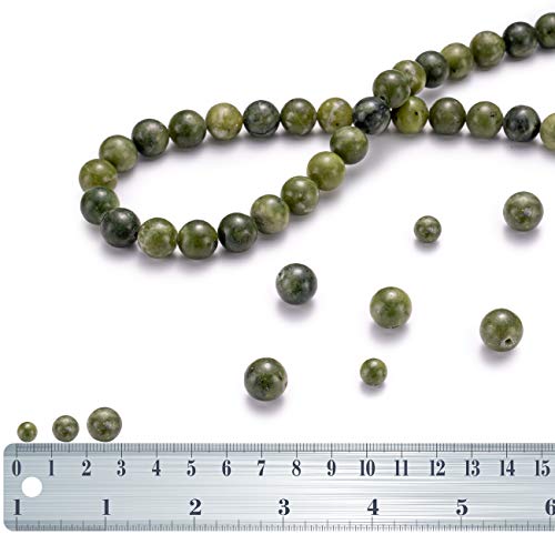 BEADIA Taiwan Green Jade Natural Stone Round Loose Semi Gemstone Beads for Jewelry Making 8MM 44PCS - color: Taiwan Green Jade, size: 8mm
