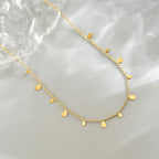 Gold Chain Necklace for Women 18K Gold Plated Dainty Star Cross Heart Cuabn Choker Chains Stainless Steel Trendy Jewelry Christmas Gifts - color: Small Teardrop-Gold