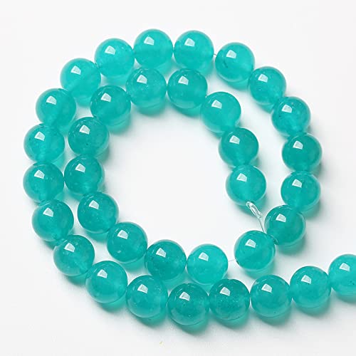 90PCS 4mm Natural Stone Beads Blue Amazonite Jade Stone Round Loose Beads for Jewelry Making DIY Bracelet Necklace 15 Inch(Amazonite Blue Jade, 4mm) - color: Amazonite Blue Jade, size: 4mm