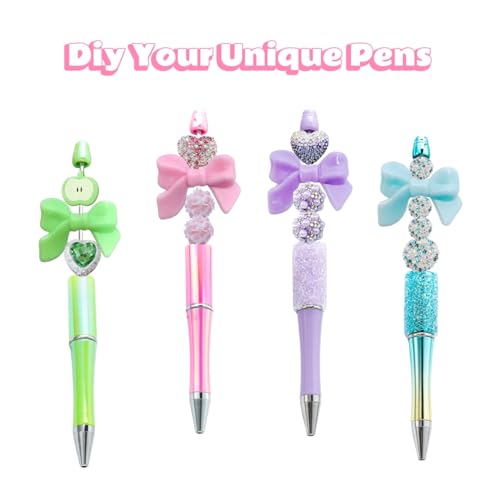 18 Pcs Bow Acrylic Beads Rhinestone Bead for Beadable Pens Handicrafts Beaded Pen Phone Straps Bag Pendants DIY Crafts Stuff - color: Arylic Bow-18pcs