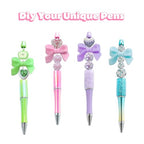 18 Pcs Bow Acrylic Beads Rhinestone Bead for Beadable Pens Handicrafts Beaded Pen Phone Straps Bag Pendants DIY Crafts Stuff - color: Arylic Bow-18pcs